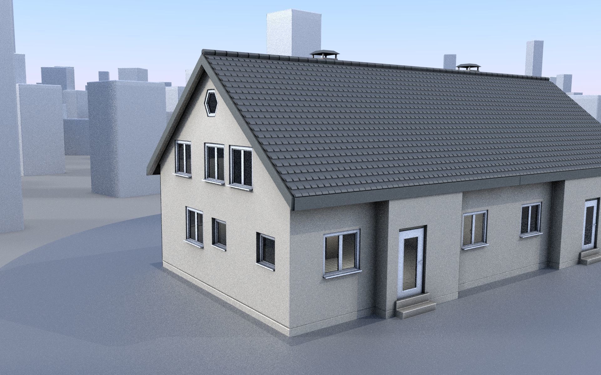 City Double Houses 3D Model Collection_458