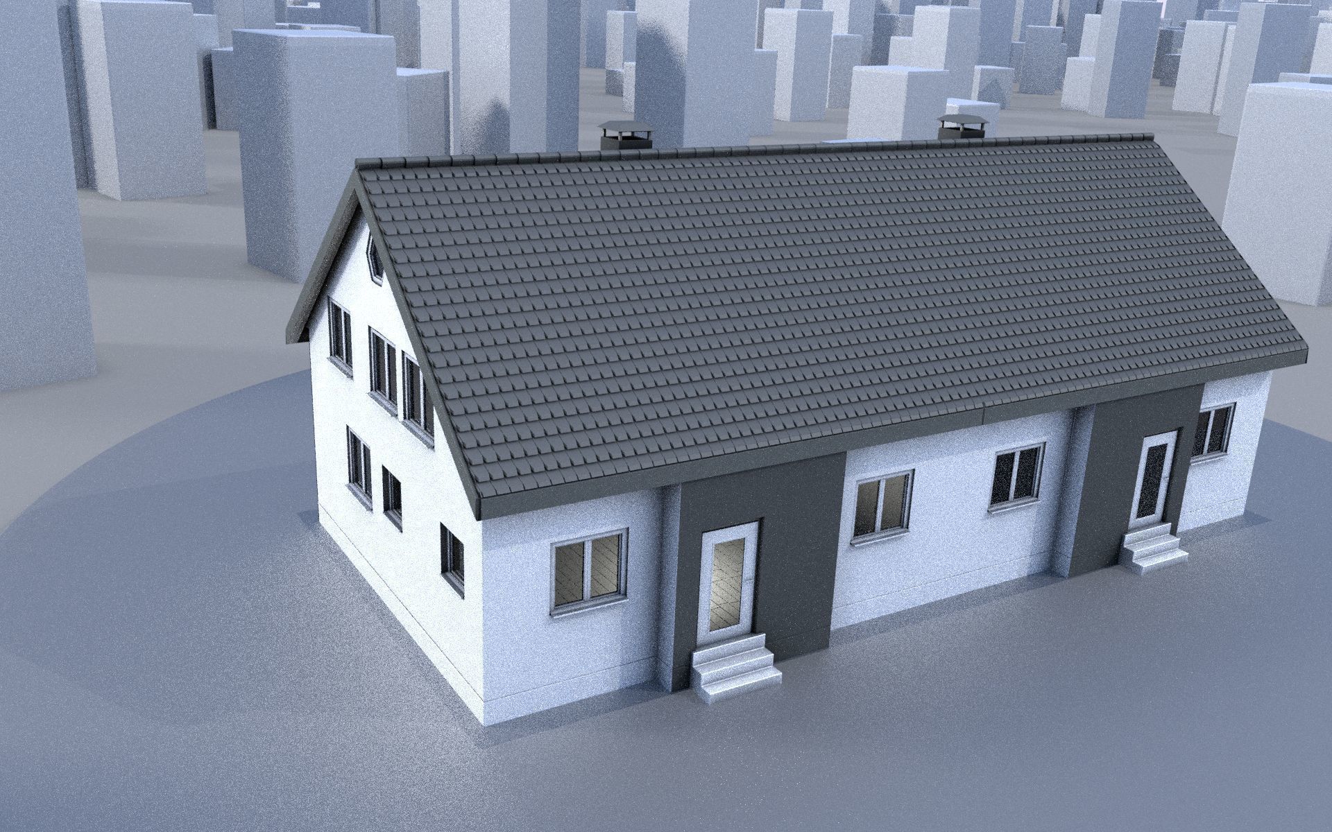 City Double Houses 3D Model Collection_345