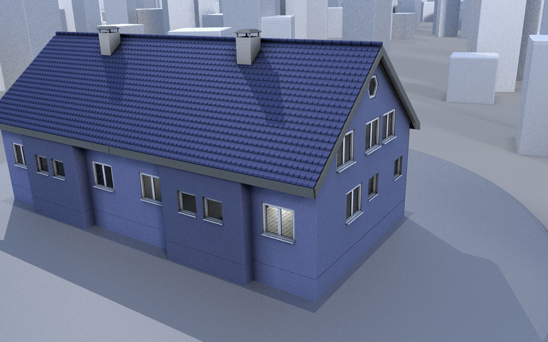City Double Houses 3D Model Collection_648