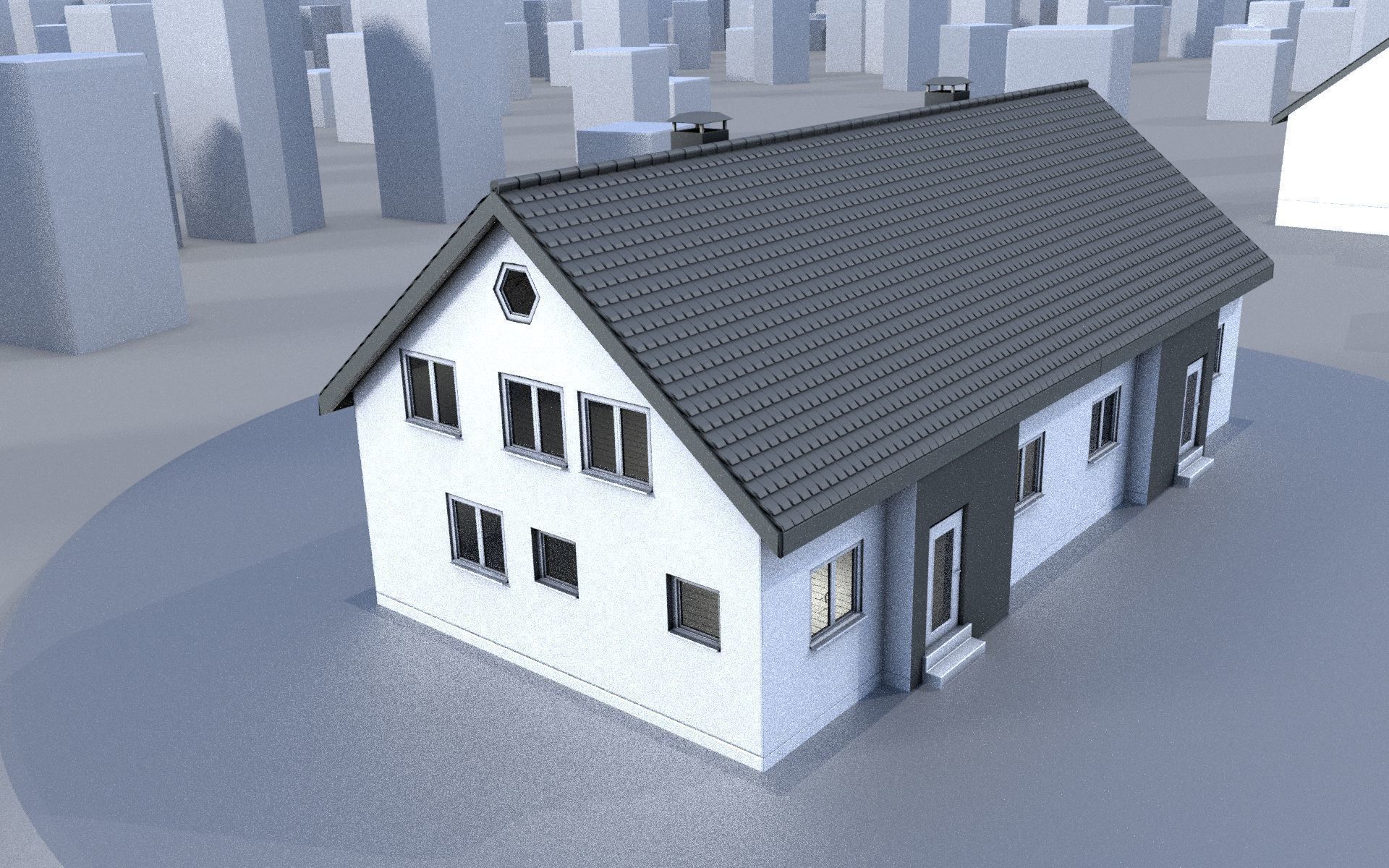 City Double Houses 3D Model Collection_346