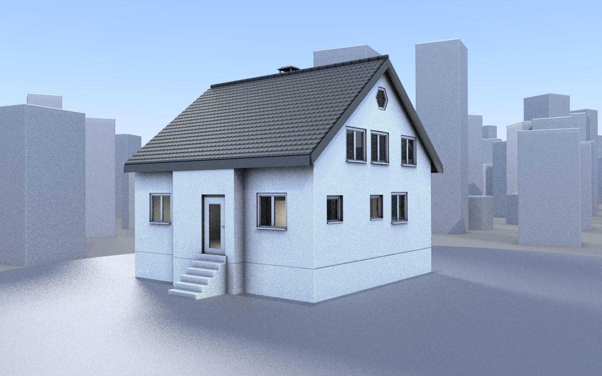 City Double Houses 3D Model Collection_371