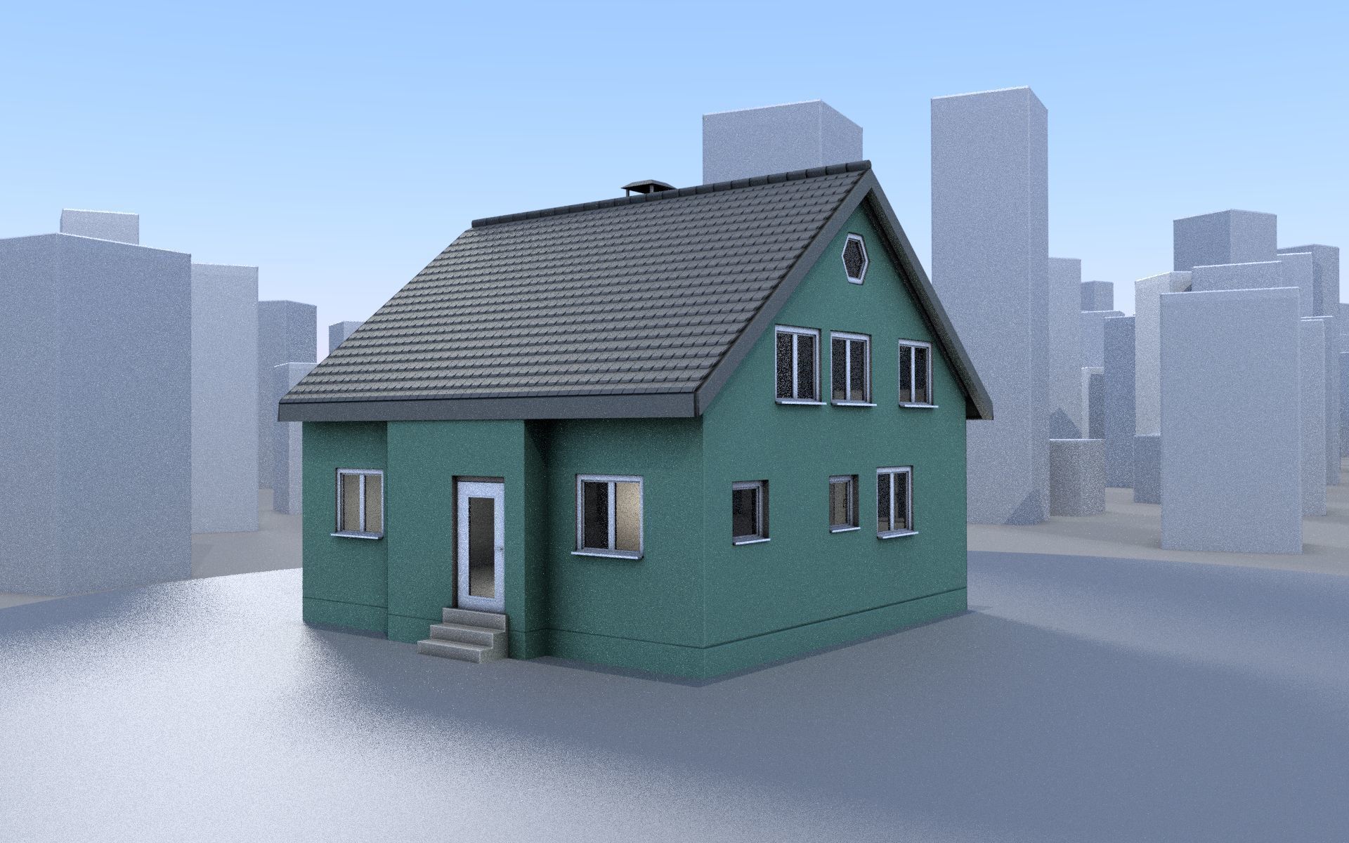 City Double Houses 3D Model Collection_597