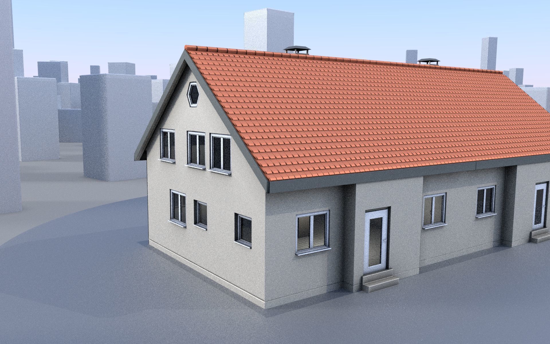 City Double Houses 3D Model Collection_106