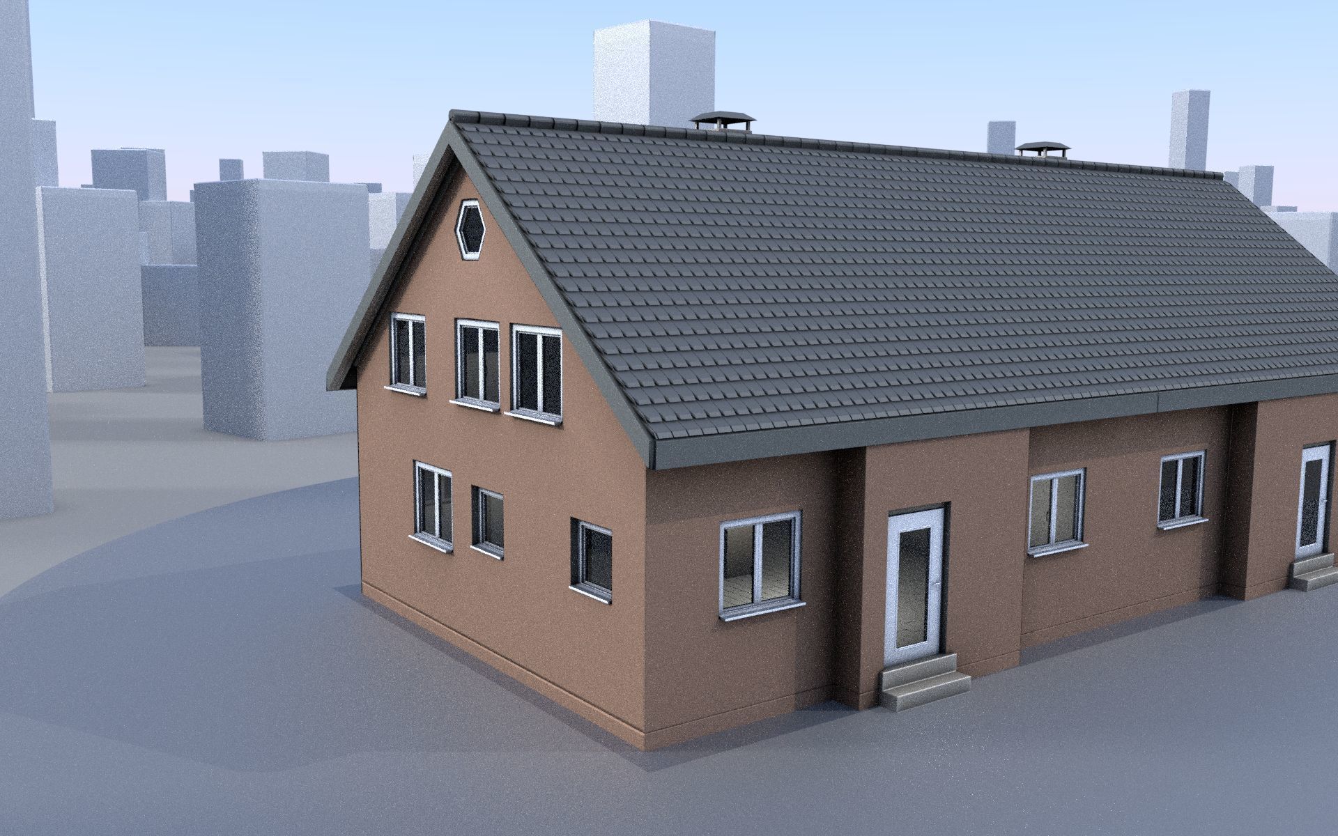 City Double Houses 3D Model Collection_559