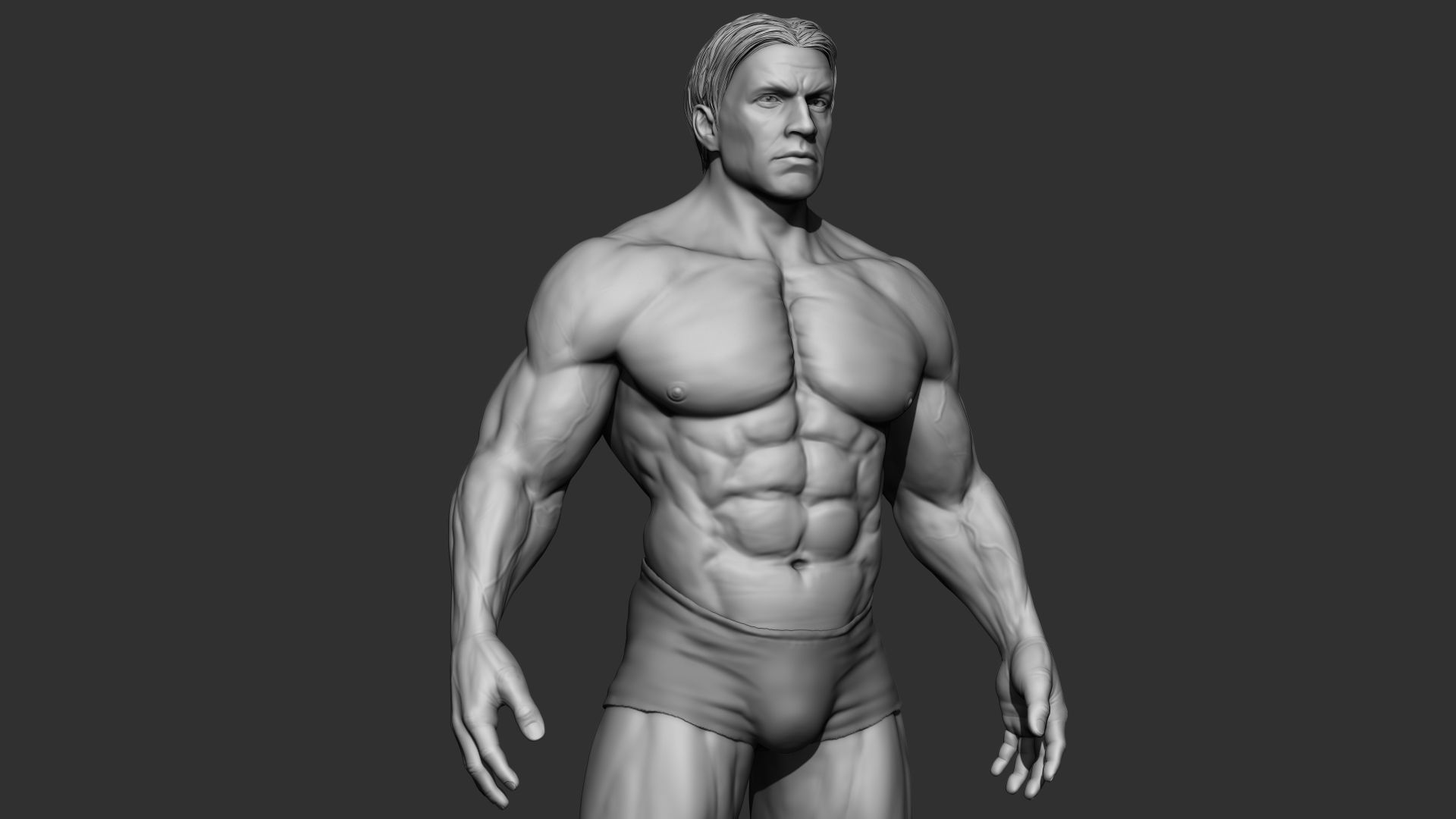 Superhero Basemesh 3D model_2