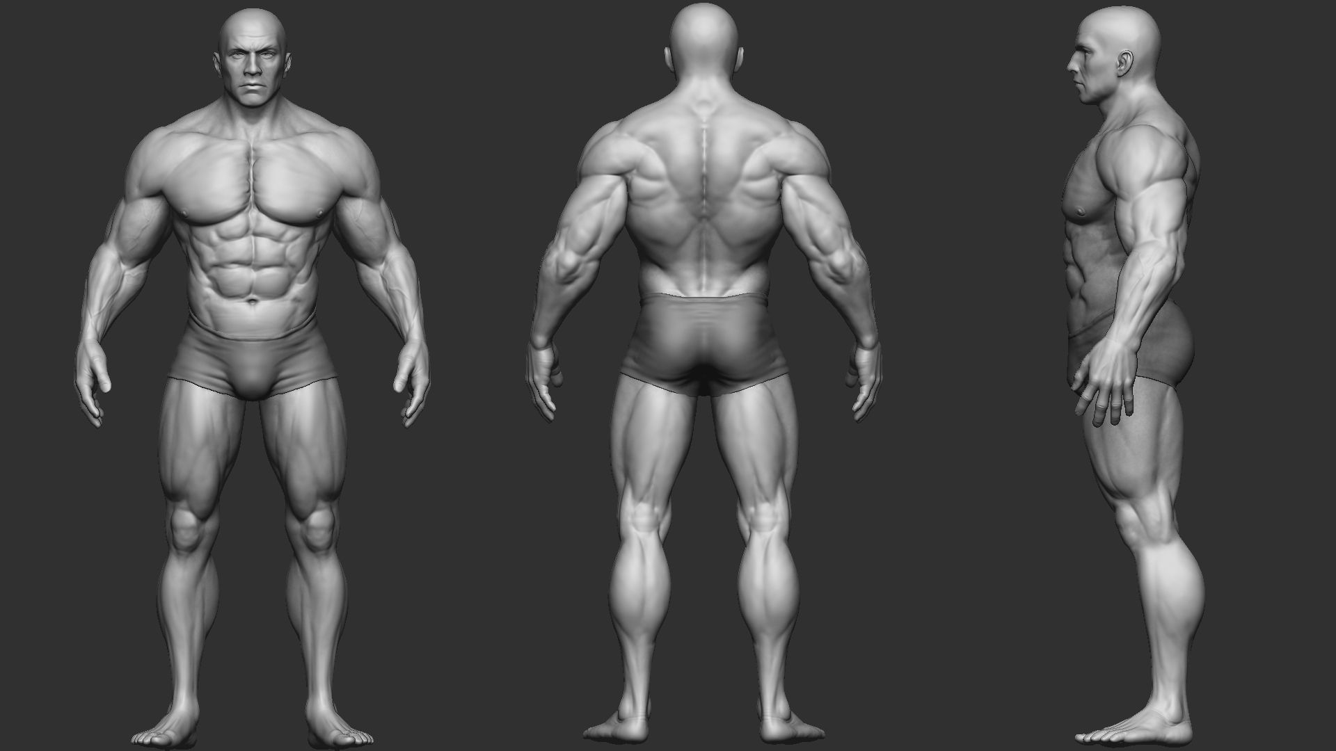 Superhero Basemesh 3D model_17