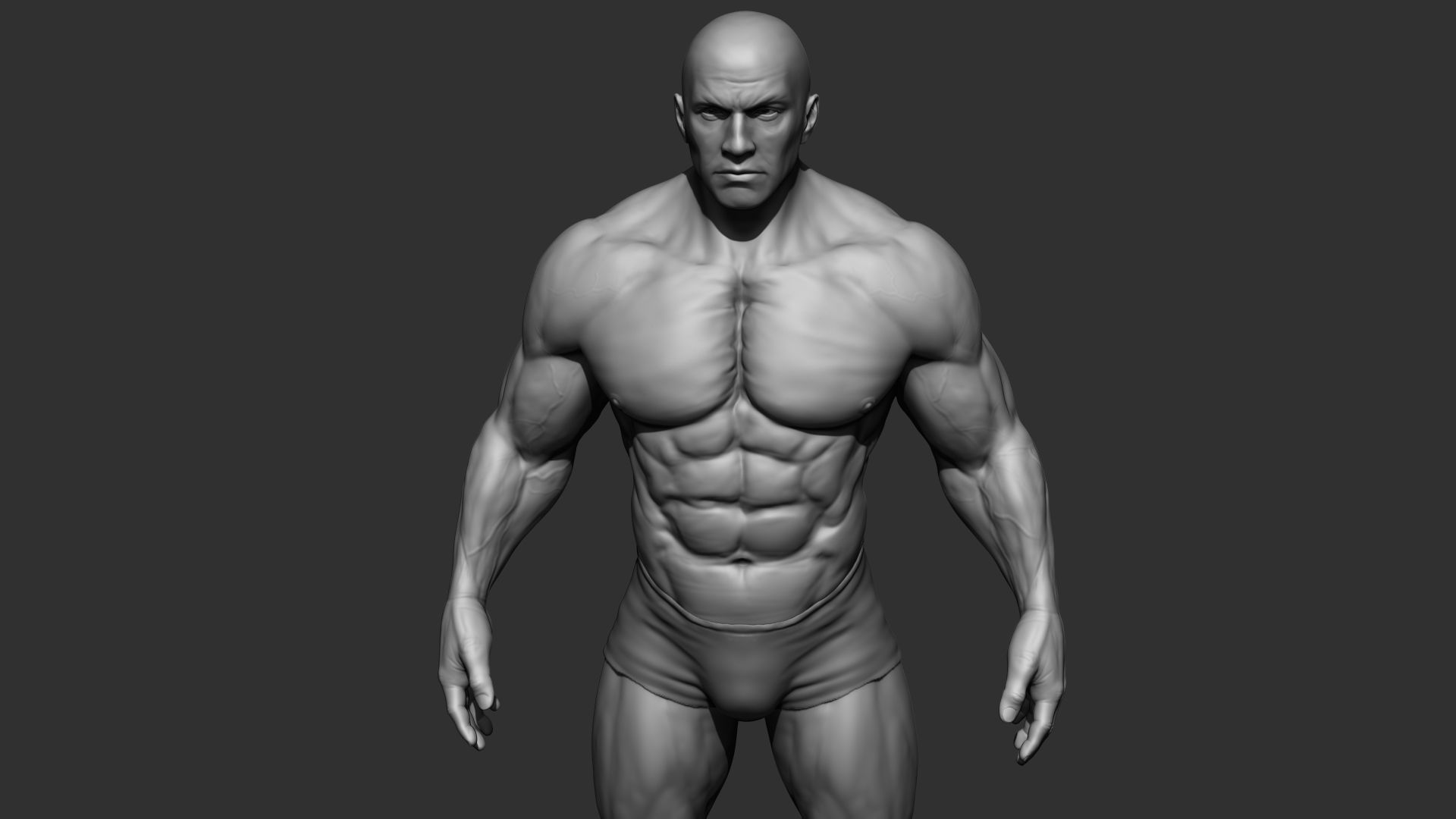 Superhero Basemesh 3D model_4