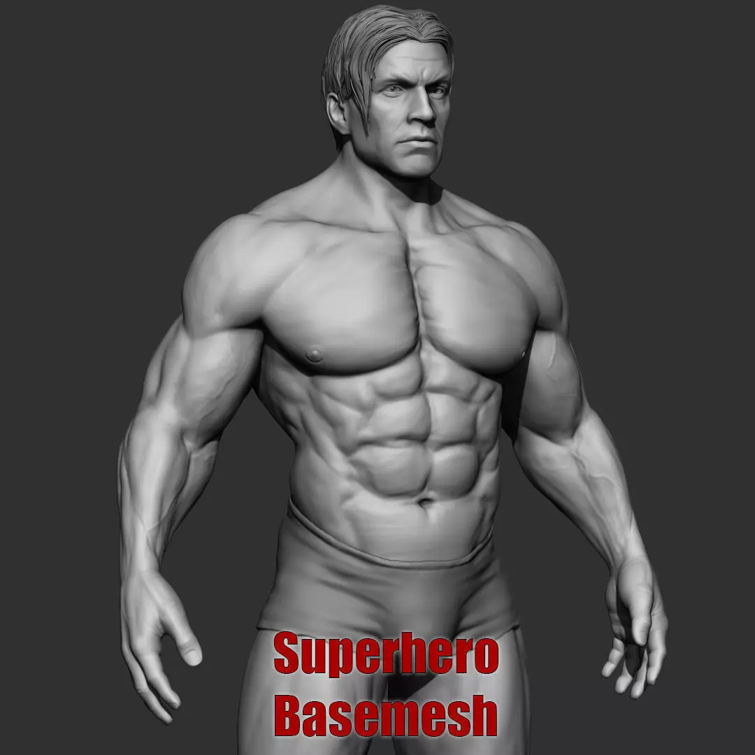 Superhero Basemesh 3D model_0