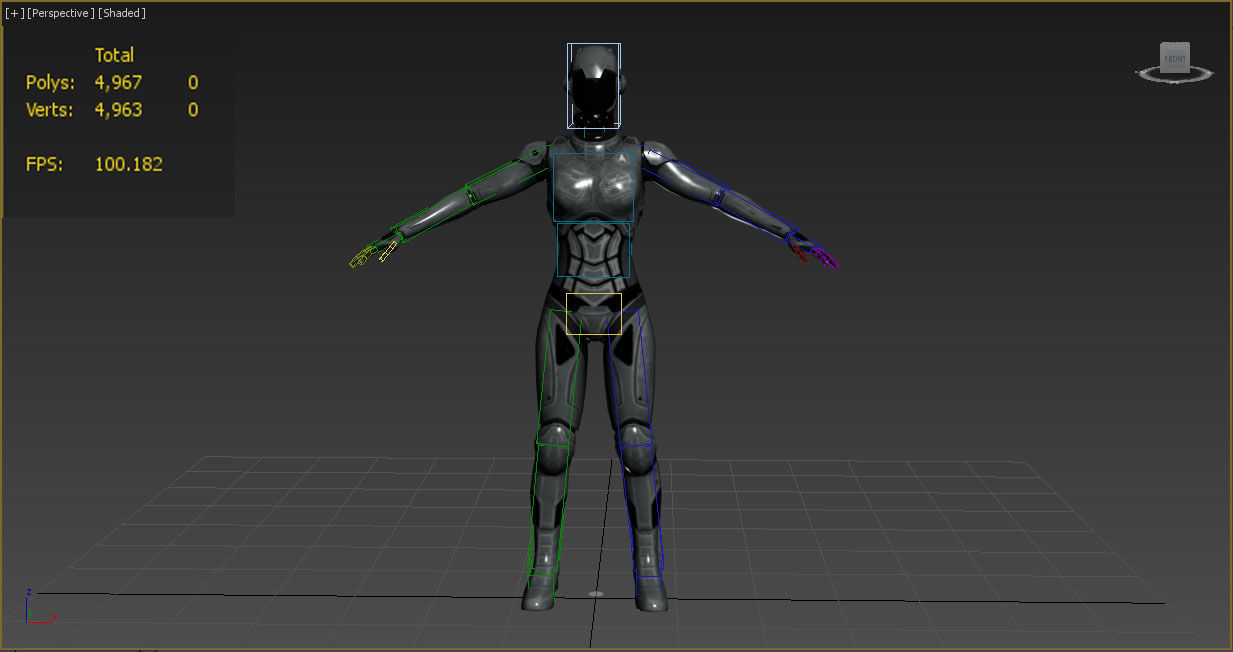 Sci-fi female armor Low-poly 3D model_18