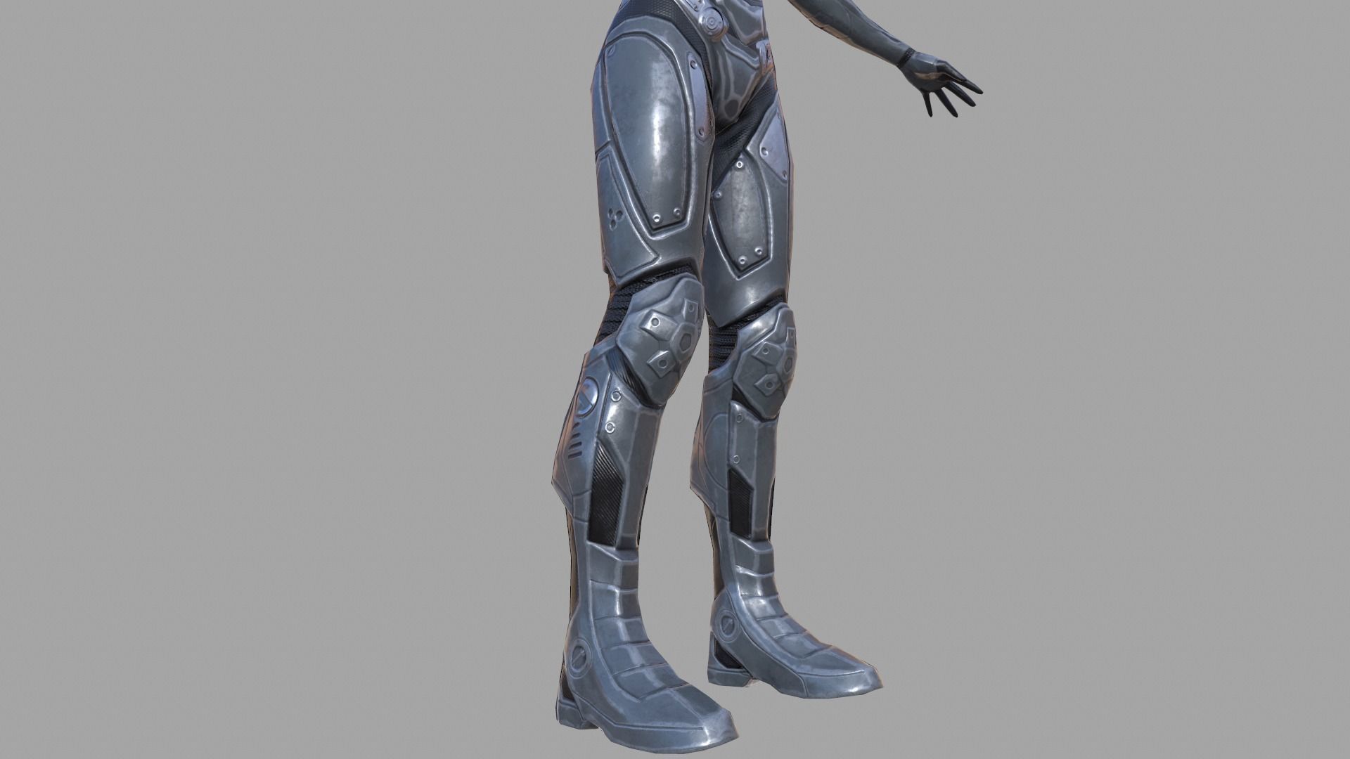 Sci-fi female armor Low-poly 3D model_12