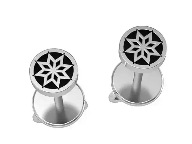 Earrings-studs silver cufflinks with stars