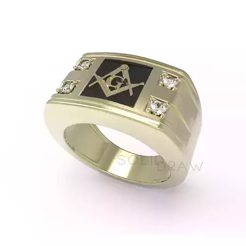 Ring Men Masonry Ring 3D print model 3D print model