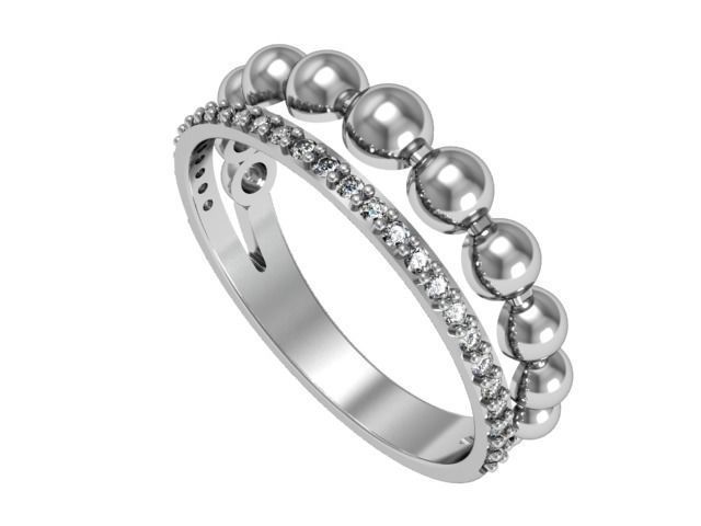 Ring with balls 3D print model