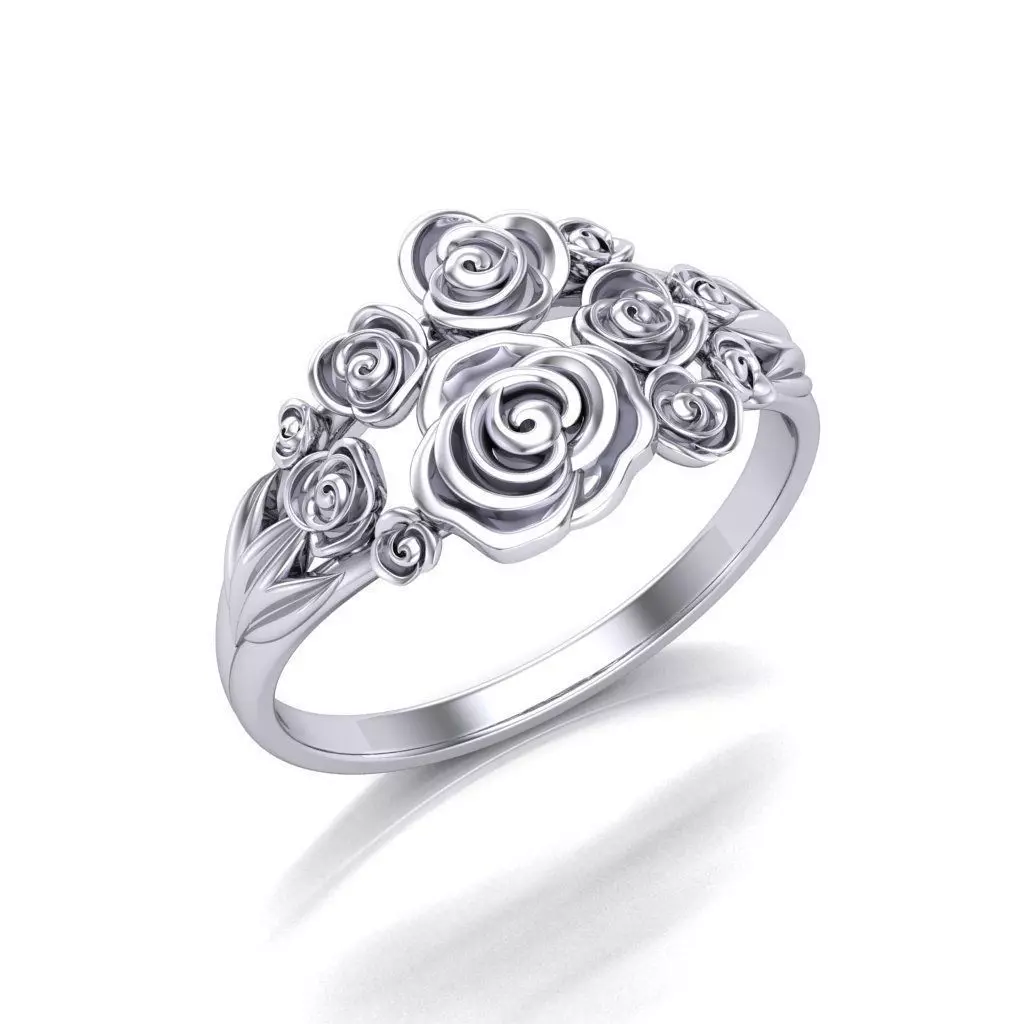 Ring with roses  3D print model_0