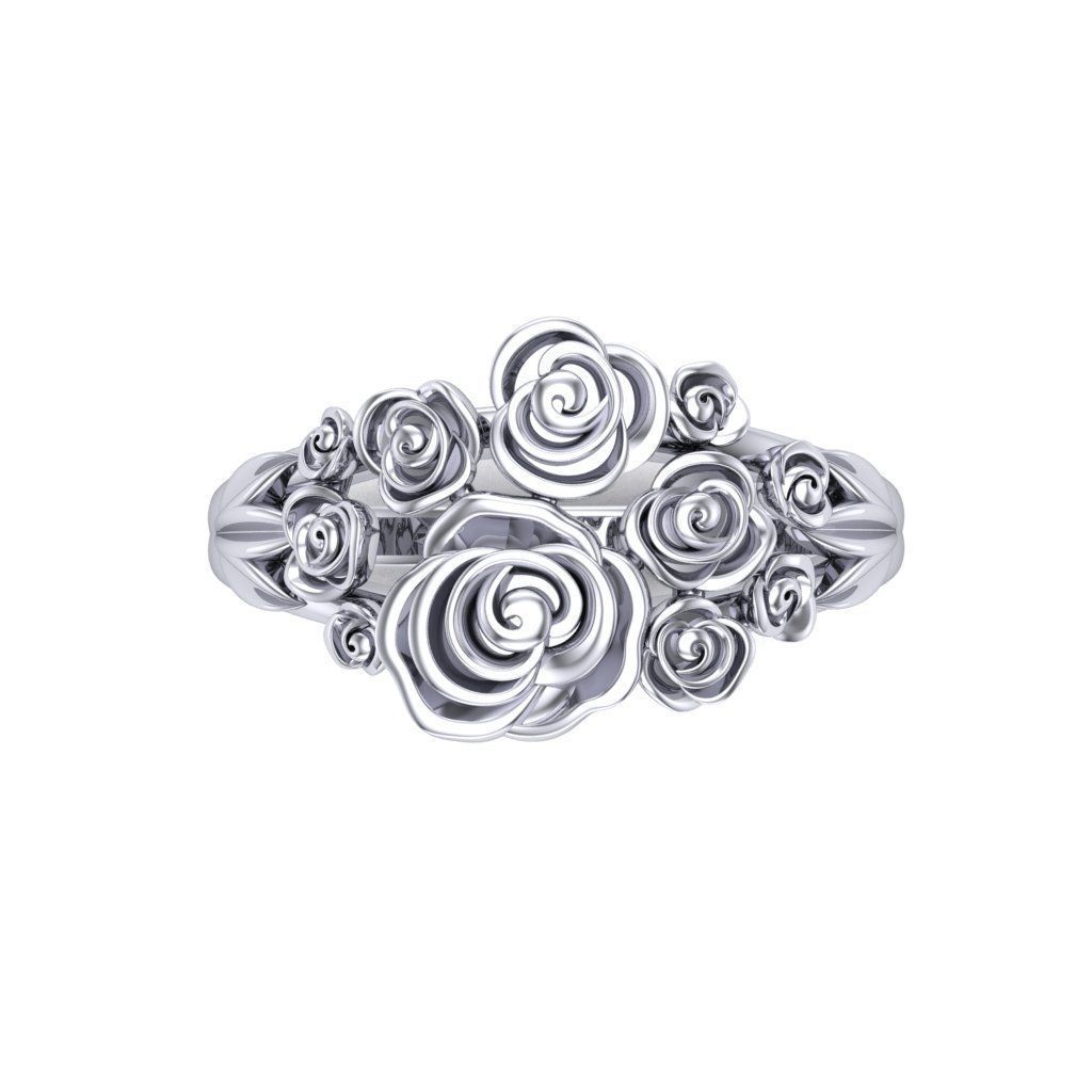 Ring with roses  3D print model_1