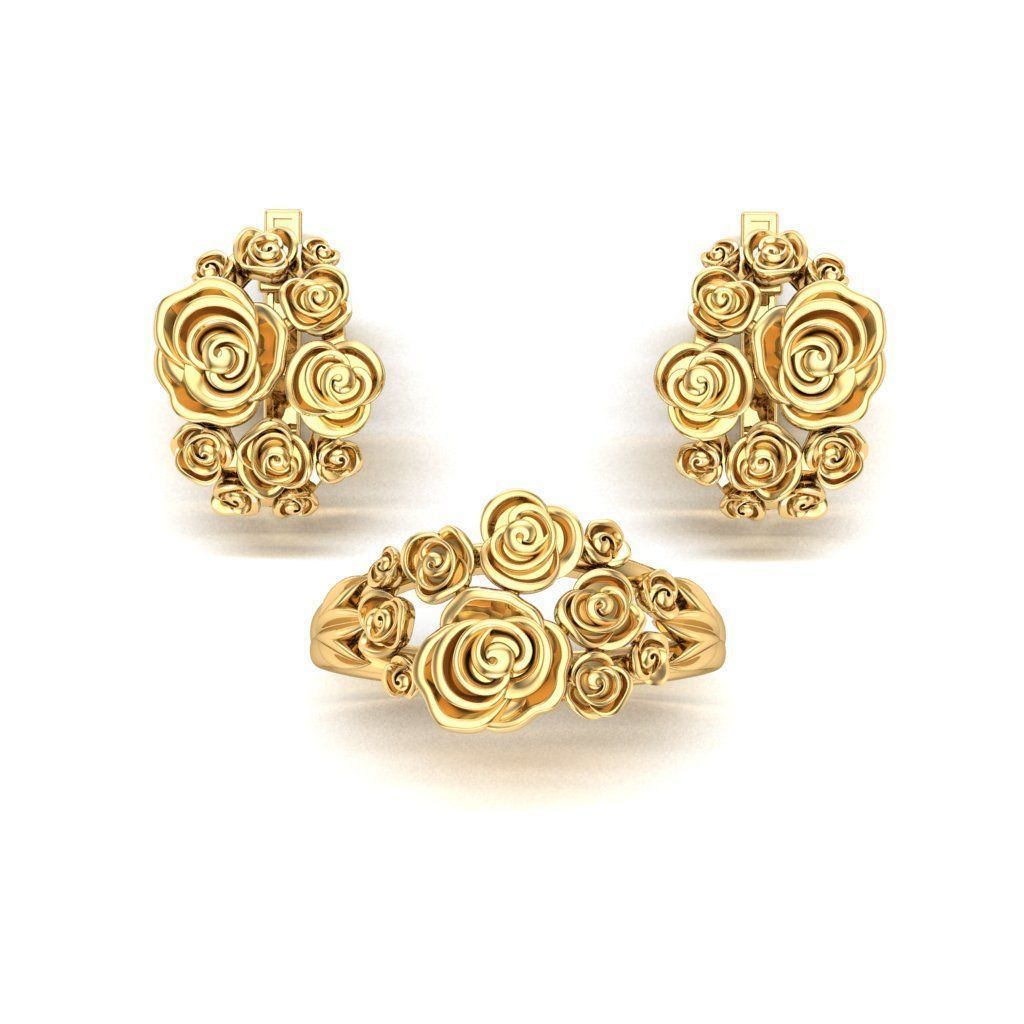 Ring with roses  3D print model_4