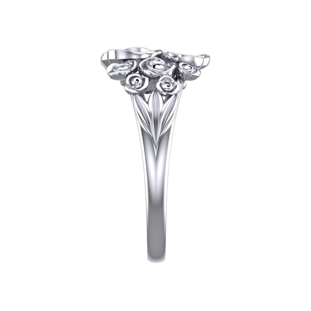 Ring with roses  3D print model_3