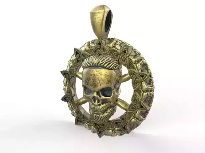 Skull-pendant gold skull pendant 3D print model