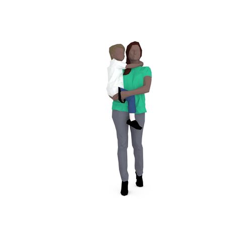 Woman and Child 2k 518 Low-poly 3D model