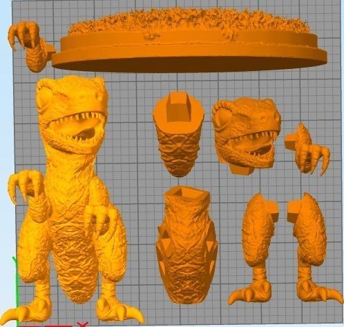 Velociraptor blue toon 3D print model_5