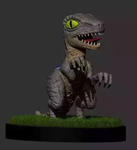 Velociraptor blue toon 3D print model