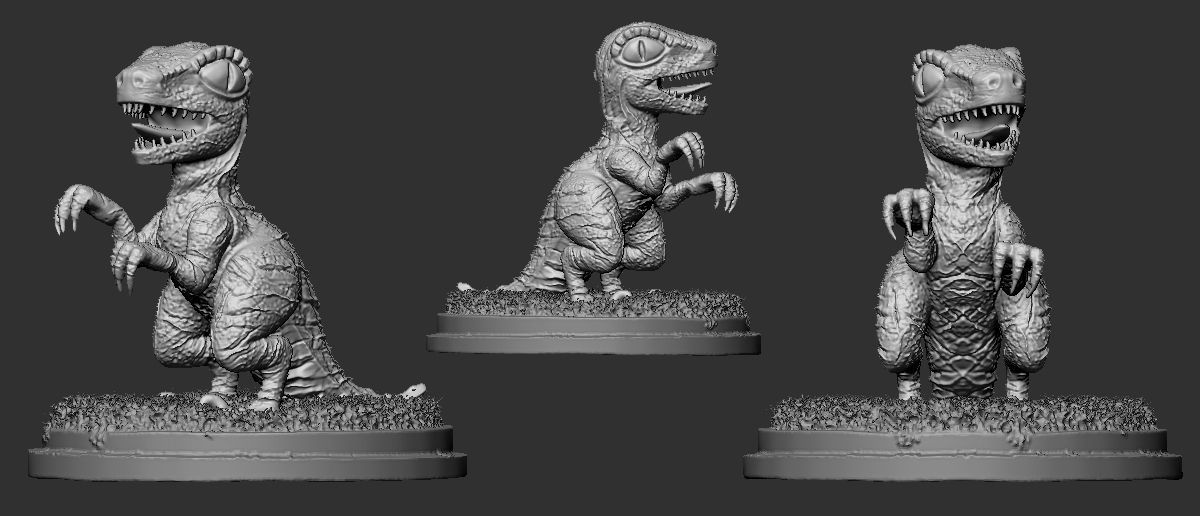 Velociraptor blue toon 3D print model_3