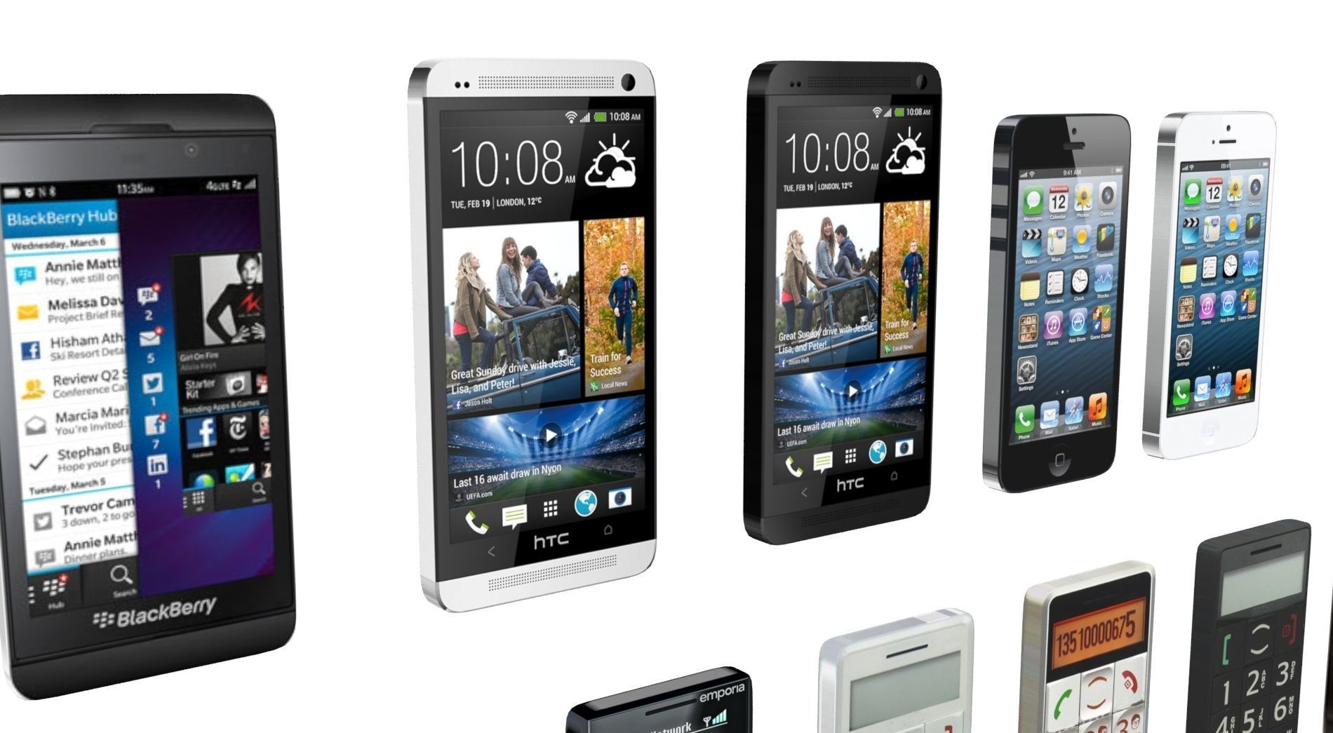 Low poly mobile phone collection Low-poly 3D model_3