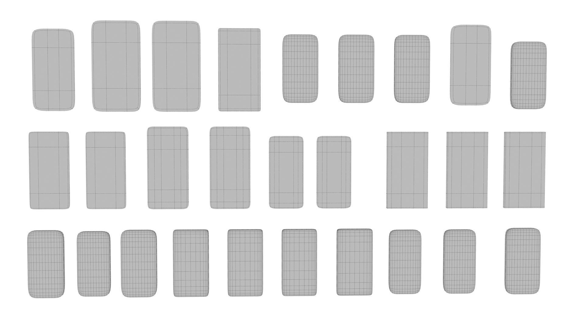 Low poly mobile phone collection Low-poly 3D model_4