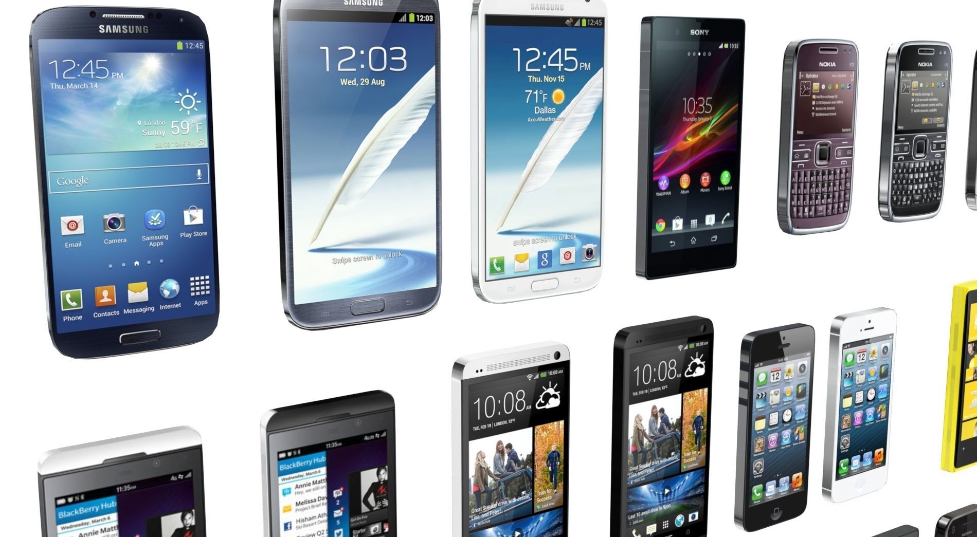 Low poly mobile phone collection Low-poly 3D model_1