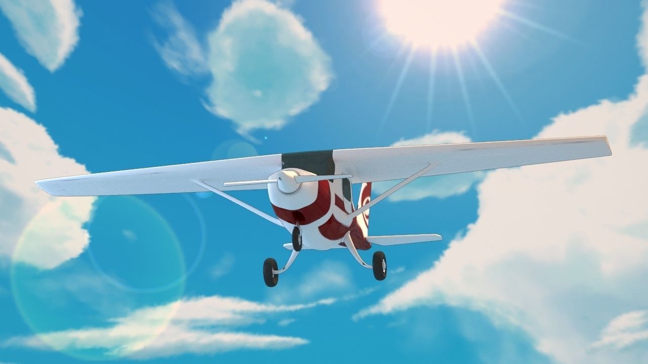 cartoon plane Free 3D model_2