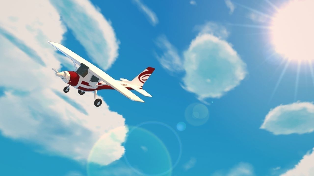 cartoon plane Free 3D model_4