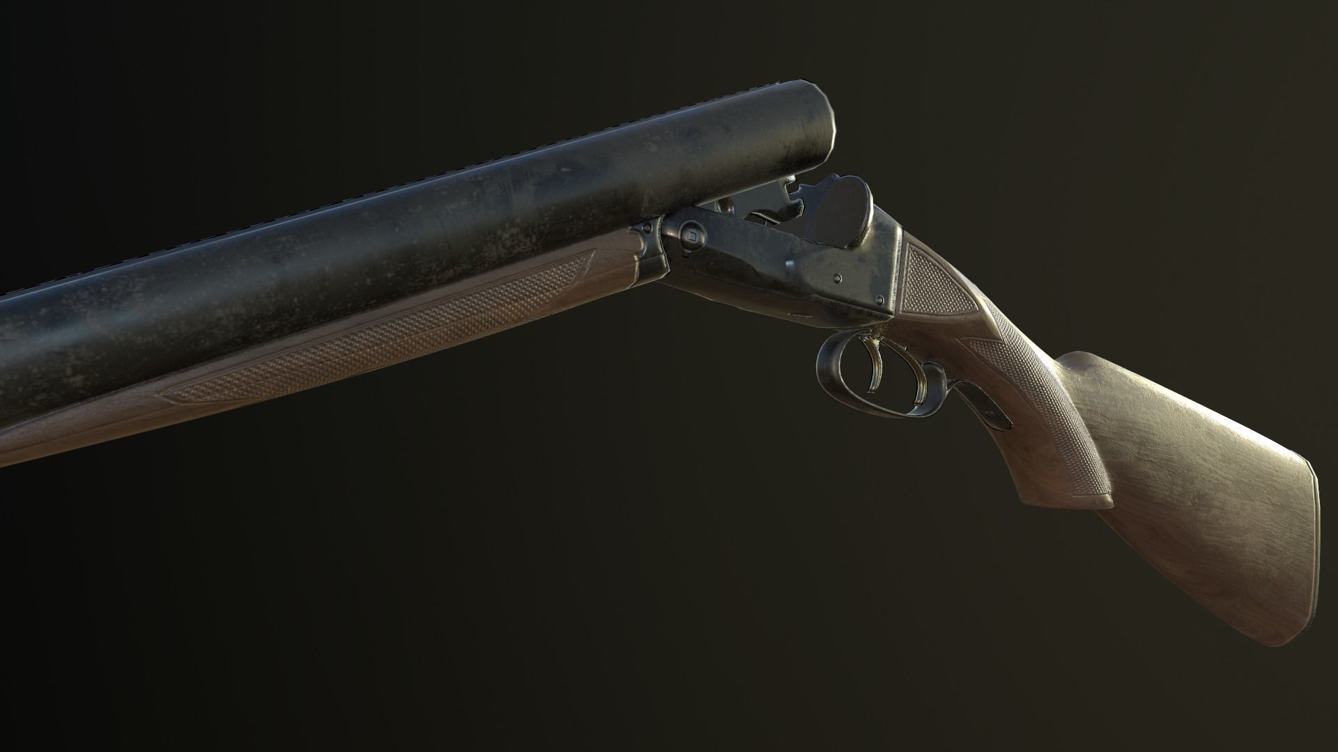 Winchester Model 21  including a short version Low-poly 3D model_6
