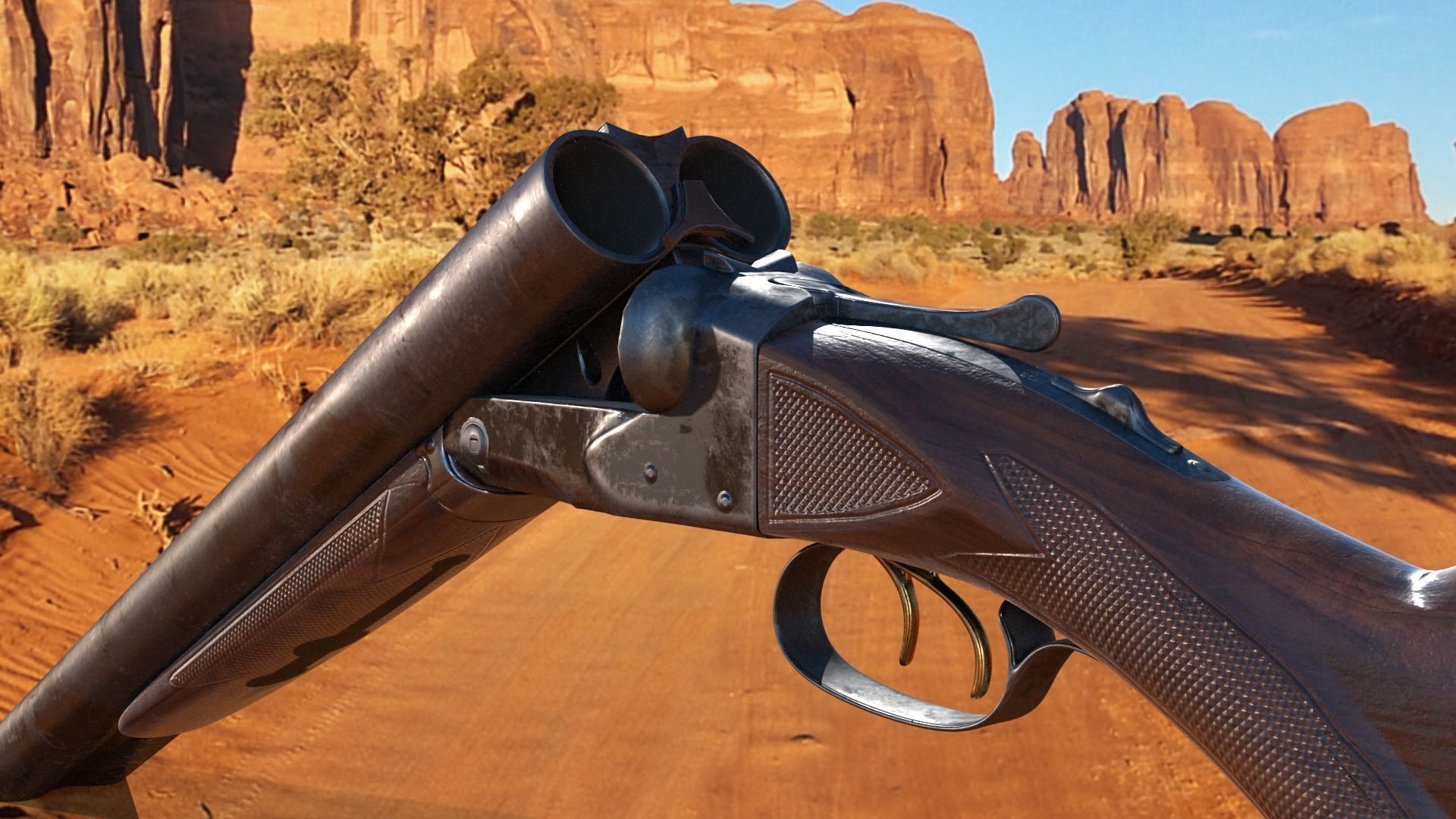 Winchester Model 21  including a short version Low-poly 3D model_2