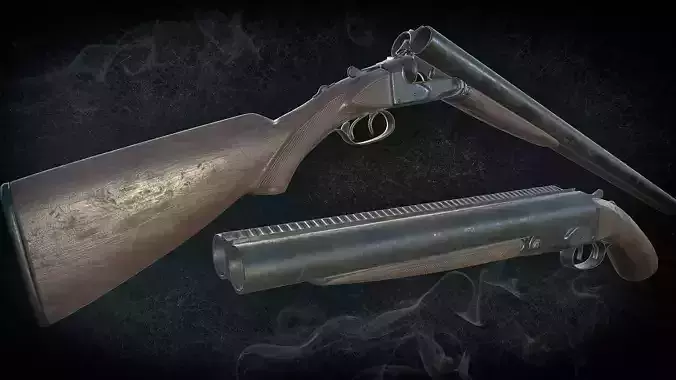Winchester Model 21  including a short version Low-poly 3D model