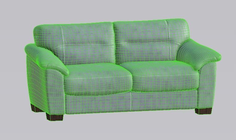 Harvey Norman Becky 3 Seater Grey Low-poly 3D model_12