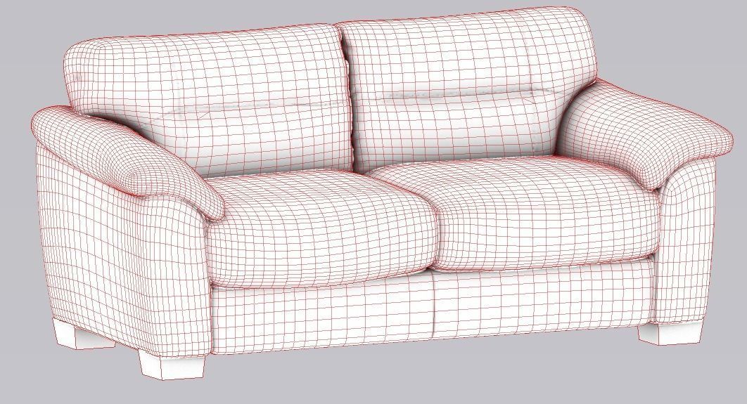 Harvey Norman Becky 3 Seater Grey Low-poly 3D model_8