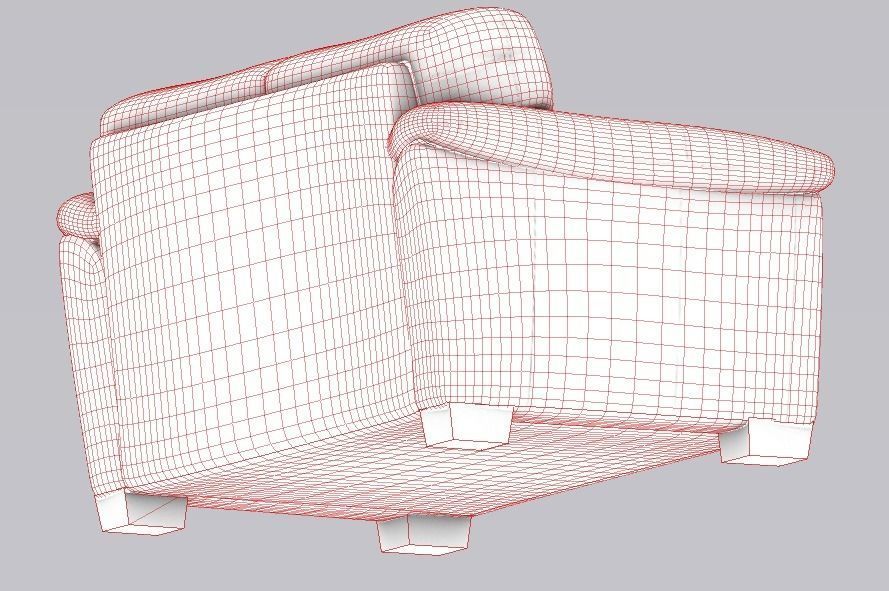 Harvey Norman Becky 3 Seater Grey Low-poly 3D model_9