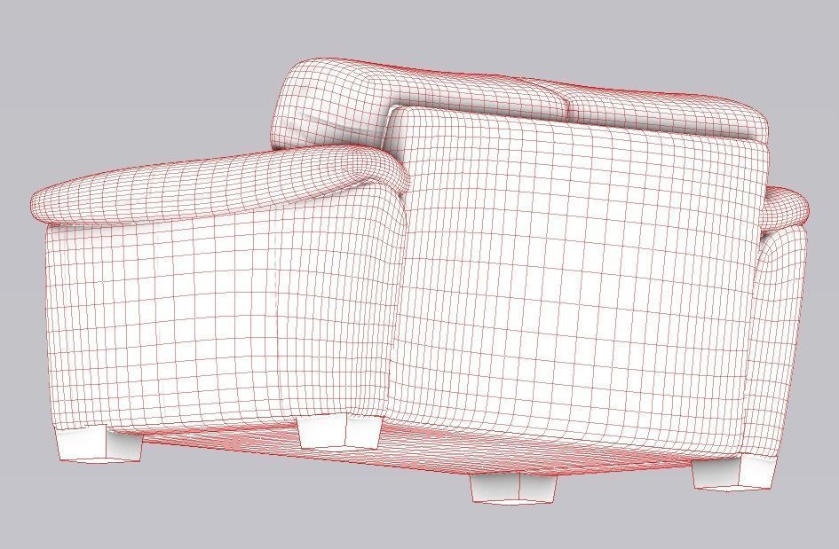 Harvey Norman Becky 3 Seater Grey Low-poly 3D model_10
