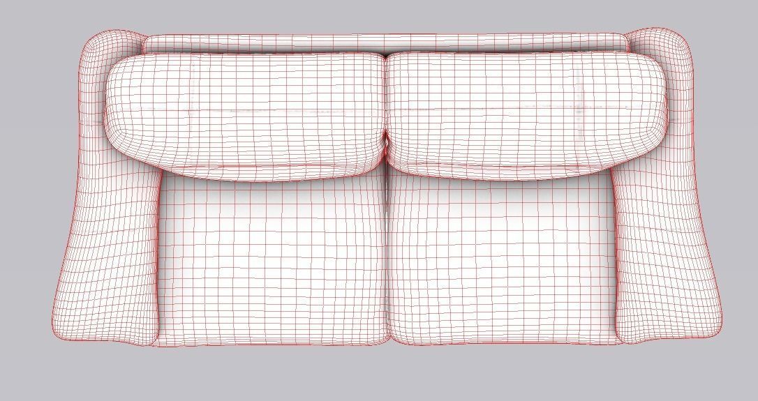 Harvey Norman Becky 3 Seater Grey Low-poly 3D model_3