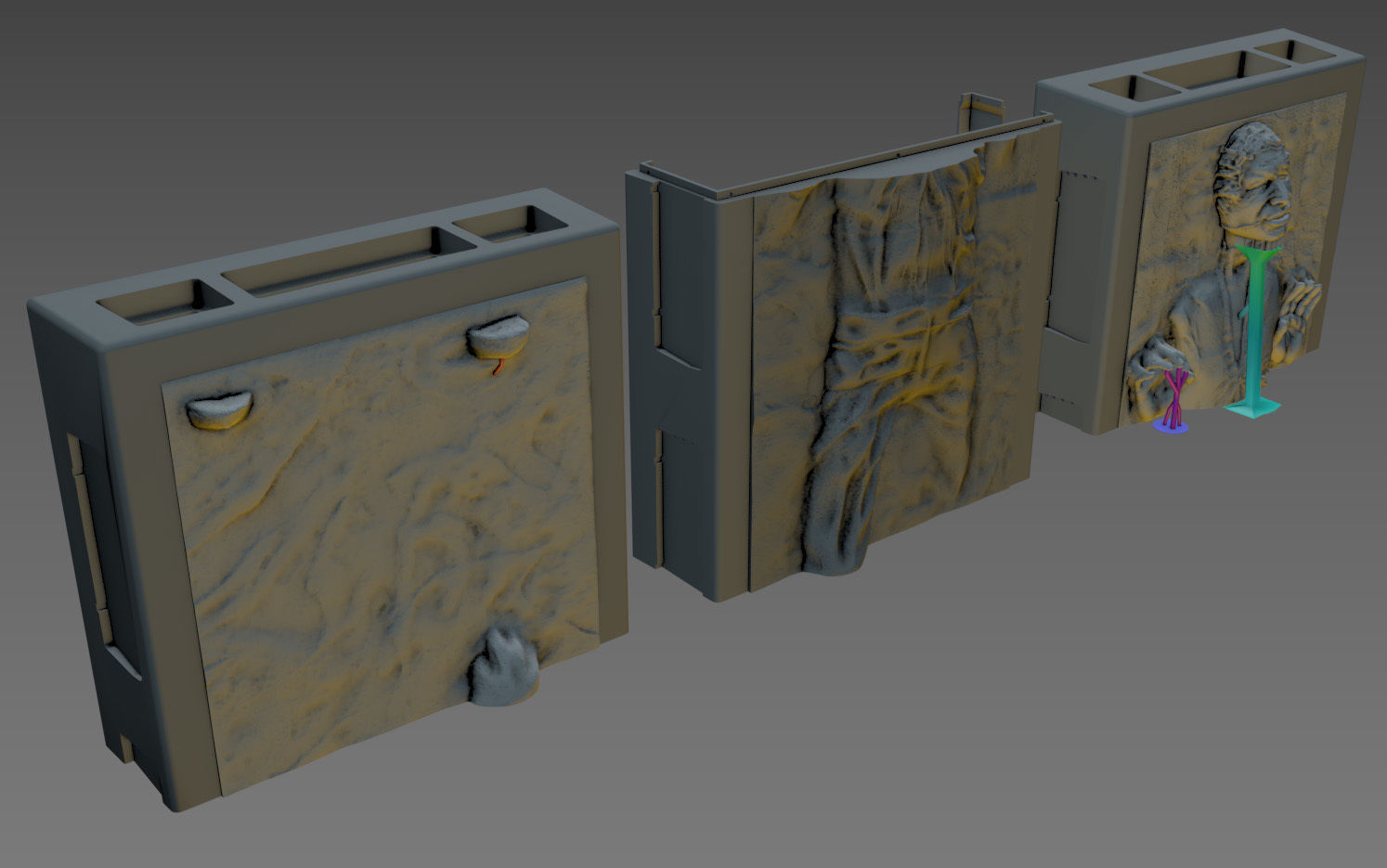 Solo in carbonite HQ 3D printable 1-4 Scale 62cm 3D print model_21