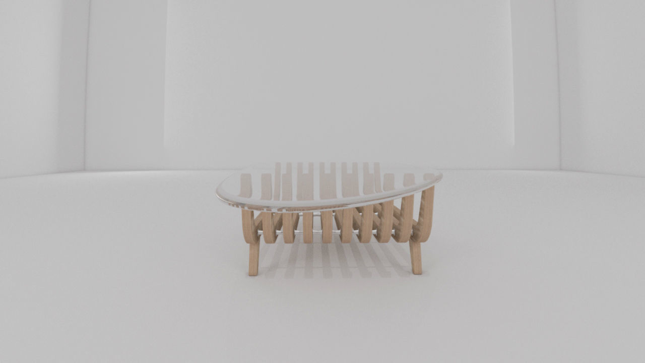 mesa de centro Low-poly 3D model_2