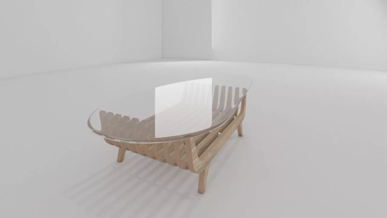 mesa de centro Low-poly 3D model_0