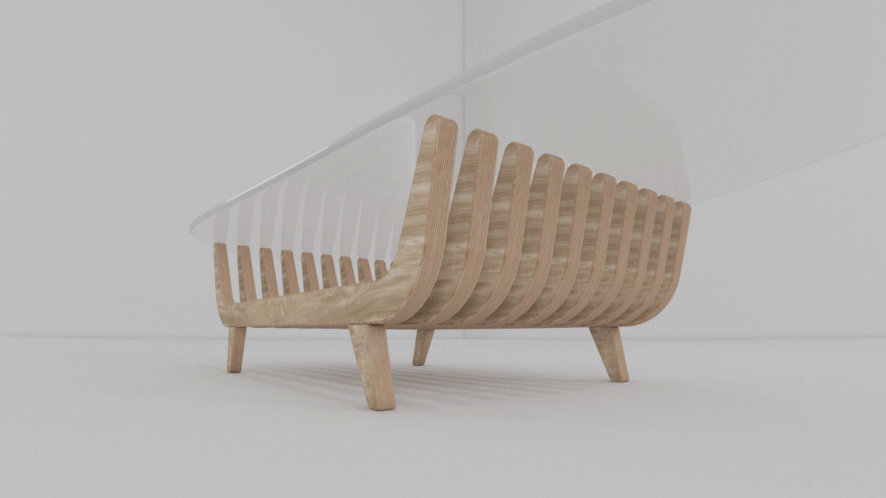 mesa de centro Low-poly 3D model_1