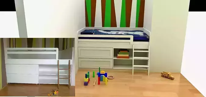 Child room Low-poly 3D model