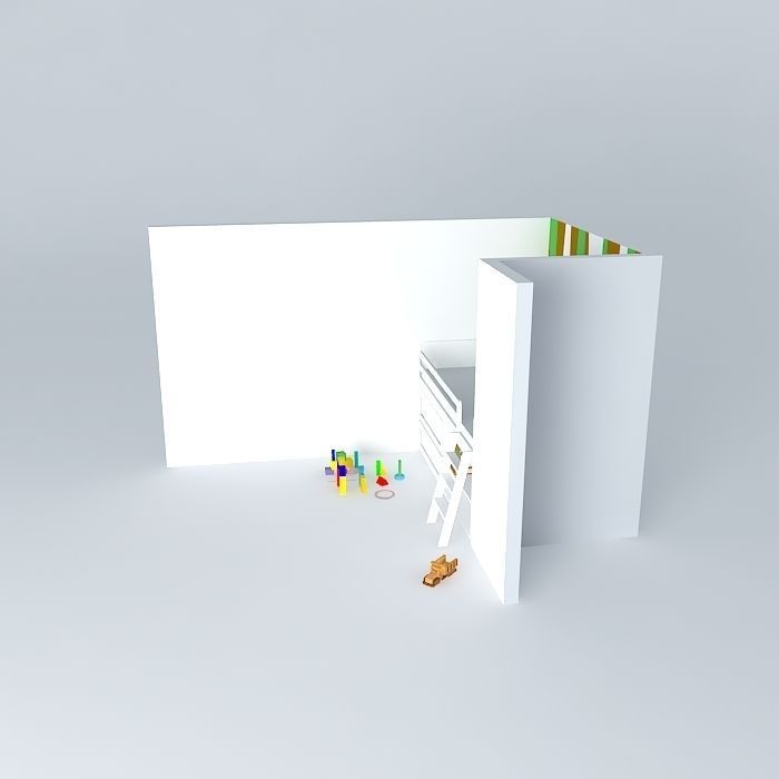 Child room Low-poly 3D model_3