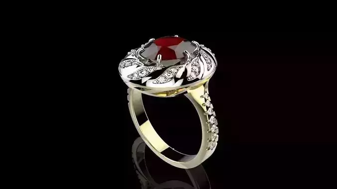 A RINGS N 2 ring with amethyst and diamonds