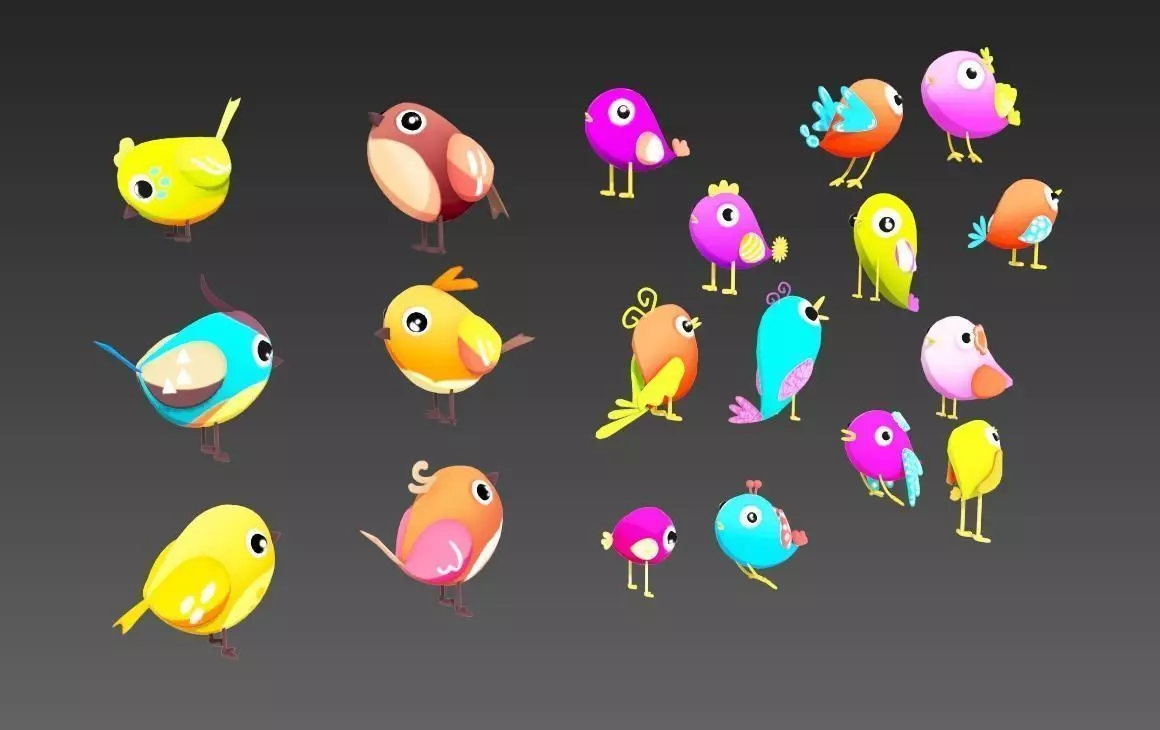 Cartoon Bird Low-poly 3D model_0