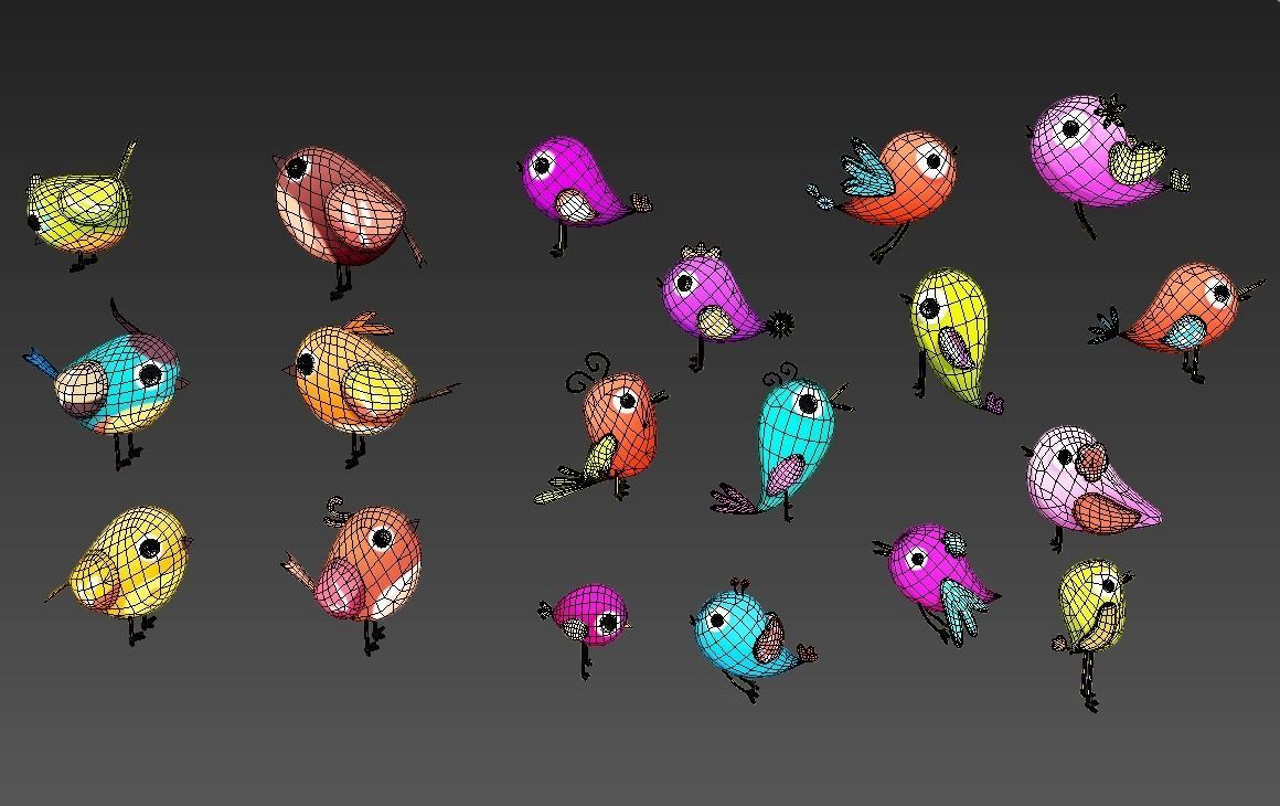 Cartoon Bird Low-poly 3D model_2