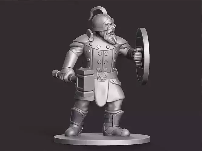 Dwarf Warrior Miniature 3D print model