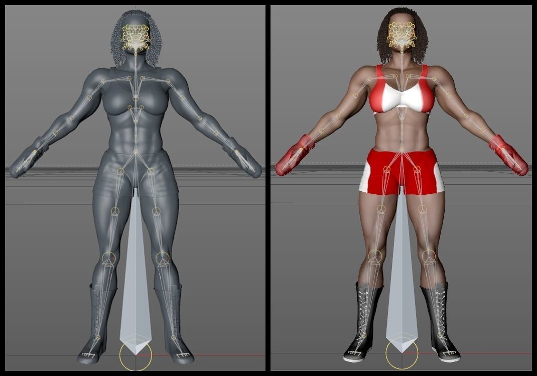 Female African BOX - MMA Fighter  3D model_15